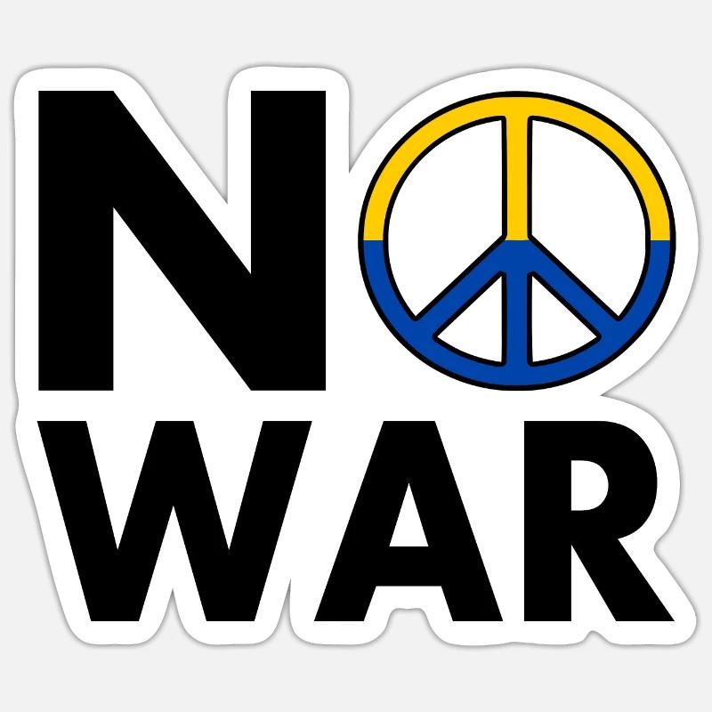 No war - Sticker taille S (10 x 10 cm) - blanc mat