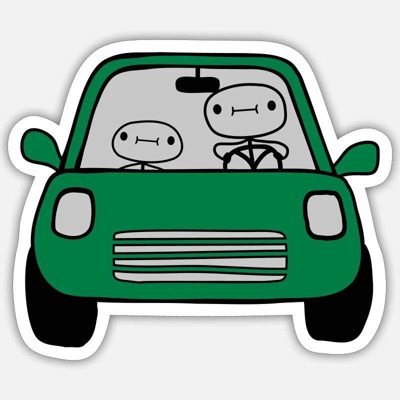 Papa Kind Auto - Sticker Größe S (10 x 10 cm) - Mattweiß