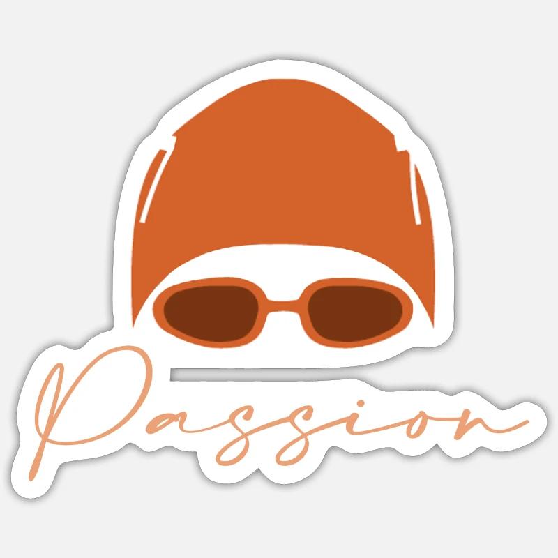 Nageur - Sticker taille S (10 x 10 cm) - blanc mat