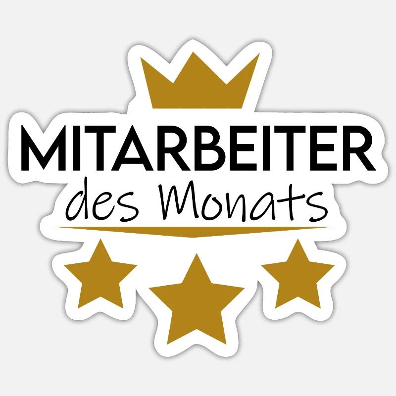 Mitarbeiter des Monats - Sticker Größe S (10 x 10 cm) - Mattweiß
