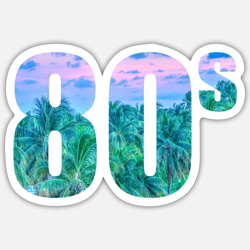 80s - Sticker Größe S (10 x 10 cm) - Mattweiß