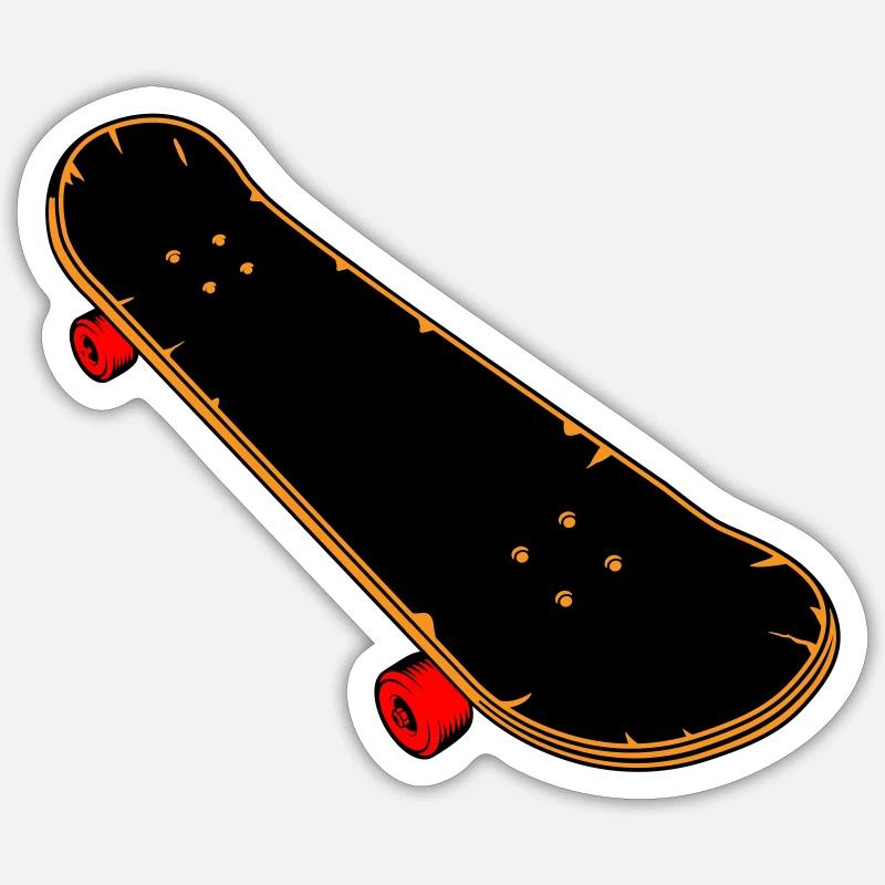 Skateboard Comic - Sticker Größe S (10 x 10 cm) - Mattweiß