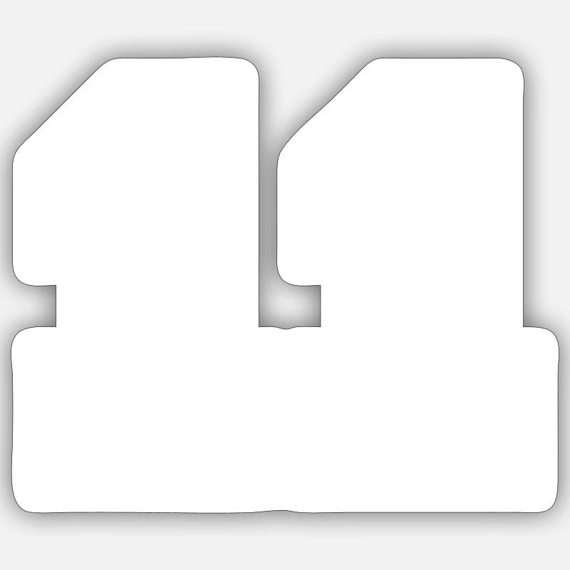 11 Numéro de numéro - Sticker taille S (10 x 10 cm) - blanc mat