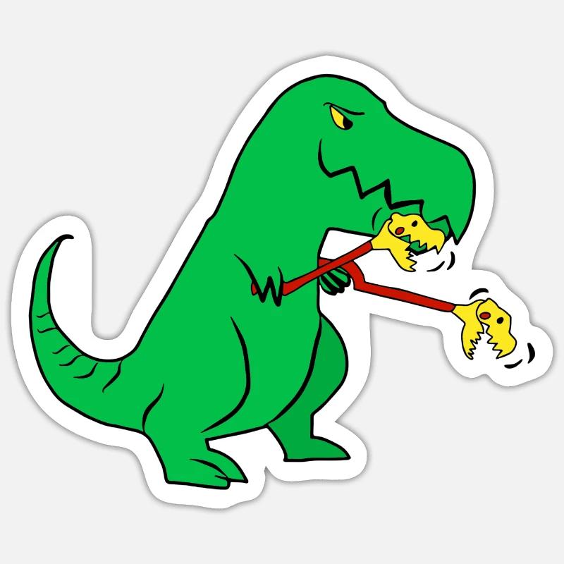 Dinosaure imparable - Sticker taille S (10 x 10 cm) - blanc mat