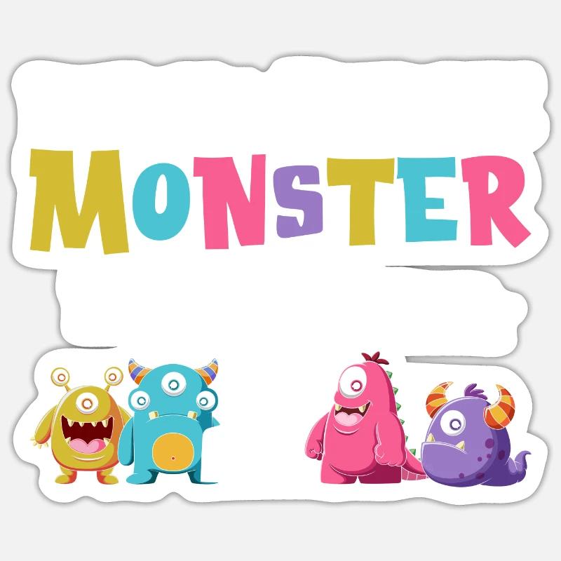 2 Geburtstag 2. Geburtstag Monster Spruch - Sticker Größe S (10 x 10 cm) - Mattweiß