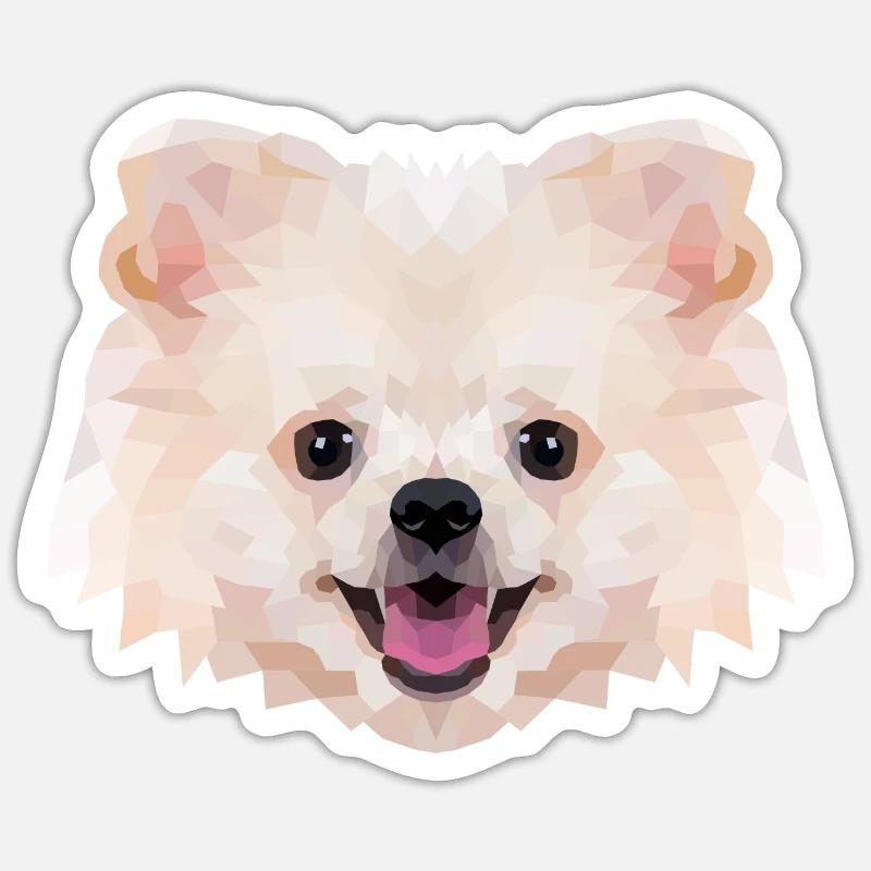 Spitz nain Polyart Sticker taille S (10 x 10 cm)