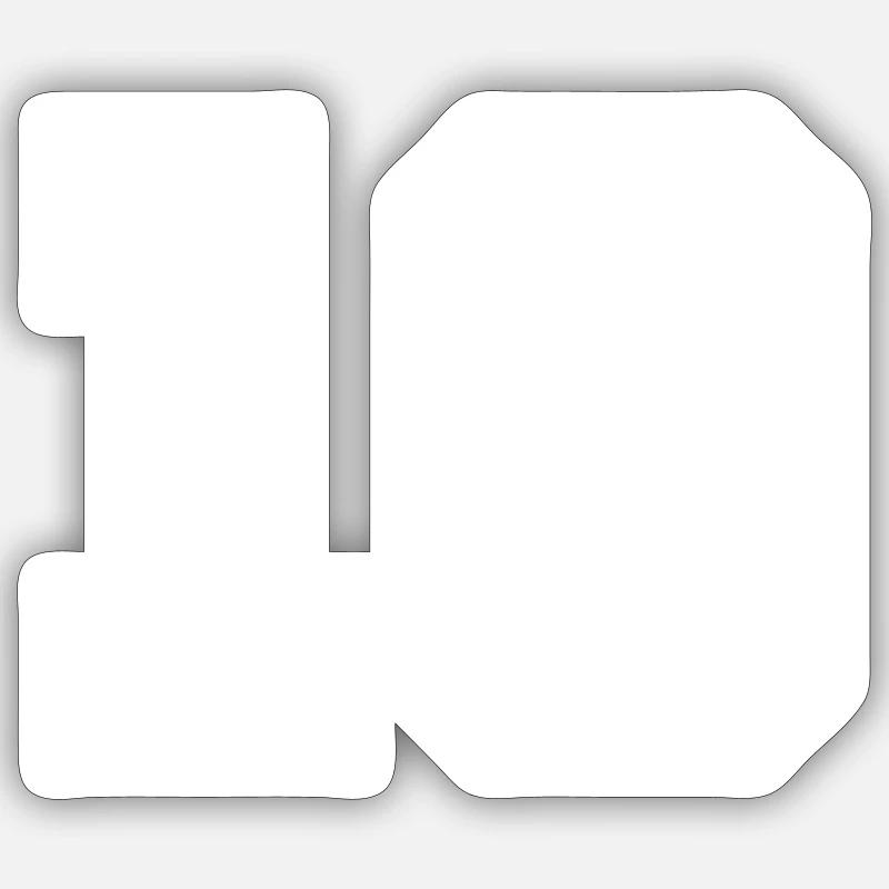 Symbole de 10 chiffres - Sticker taille S (10 x 10 cm) - blanc mat