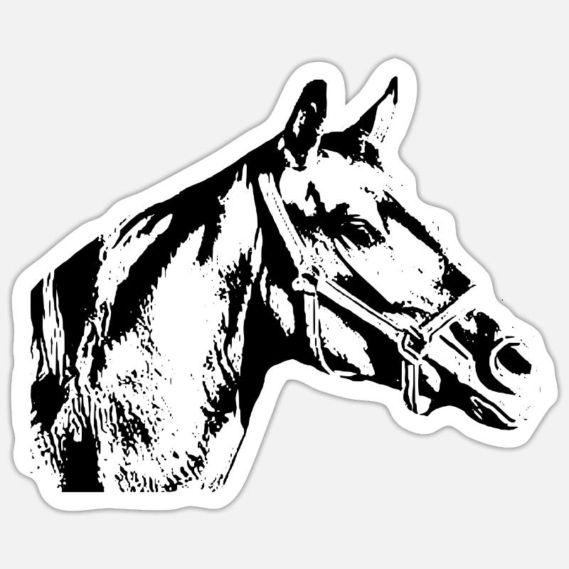 Pferd - Sticker Größe S (10 x 10 cm) - Mattweiß