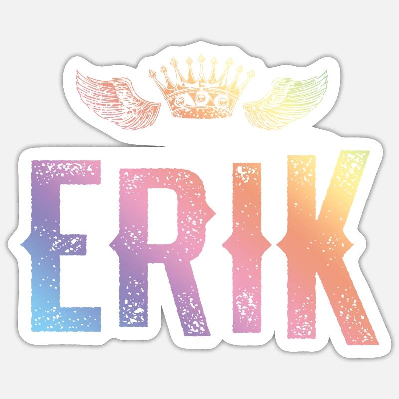 Erik - Sticker taille S (10 x 10 cm) - blanc mat