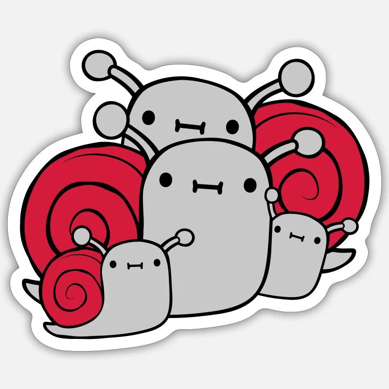 Eltern Kinder Schnecken Sticker Größe S (10 x 10 cm)