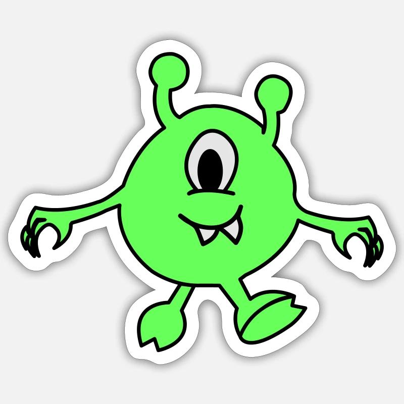 Monstre Alien Sticker taille S (10 x 10 cm)