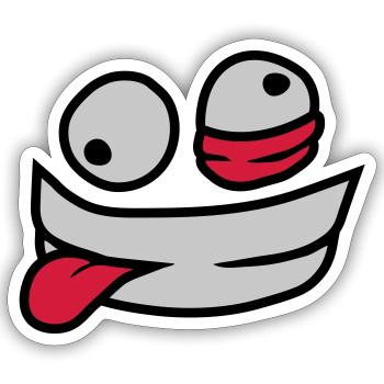 Verrücktes Gesicht wahnsinnig - Sticker Größe S (10 x 10 cm) - Mattweiß - Vorne