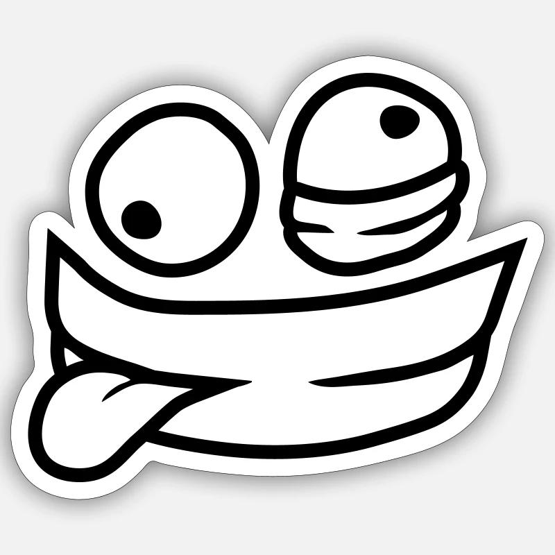 Comic Psychopath Face - Sticker size S (10 x 10 cm) - white matte
