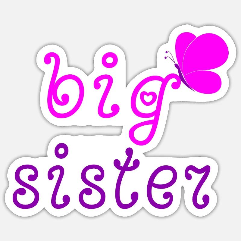 Große Schwester - Sticker Größe S (10 x 10 cm) - Mattweiß