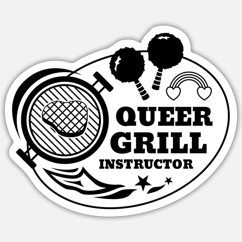Queer Grill Instructor BBQ Gift Idea Sticker size S (10 x 10 cm)