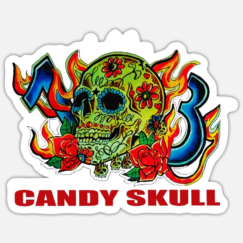 CANDY SKULL Sticker Größe S (10 x 10 cm)