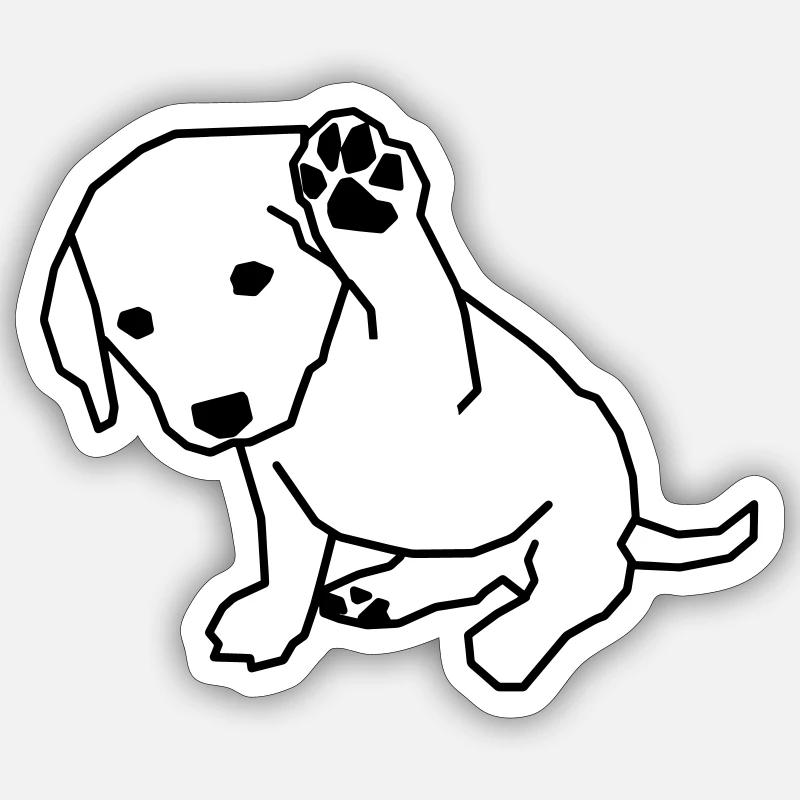 Doux chien Sticker taille S (10 x 10 cm)