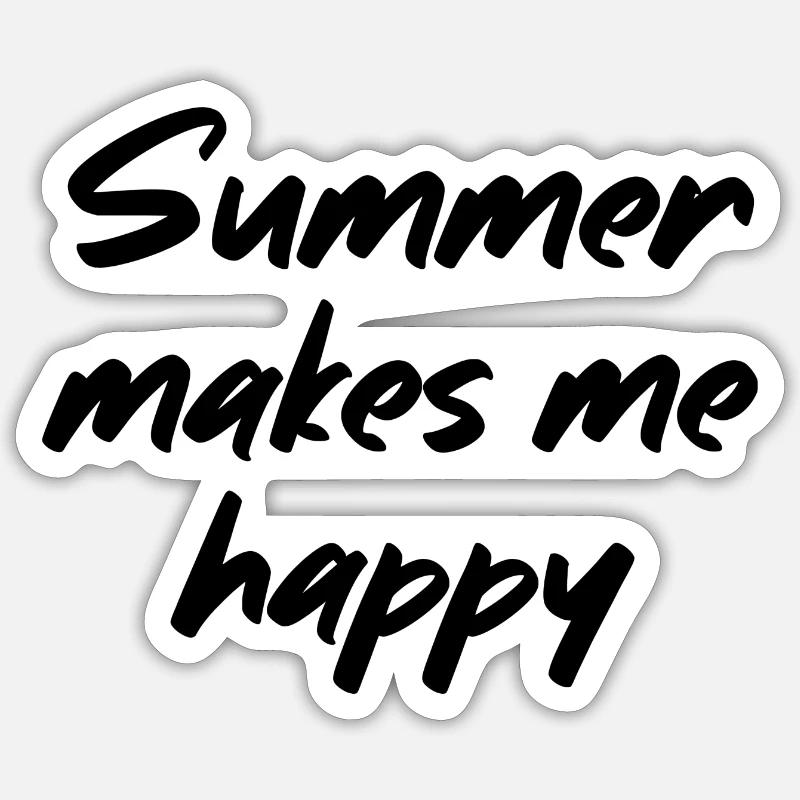L’été me rend heureux - Sticker taille S (10 x 10 cm) - blanc mat