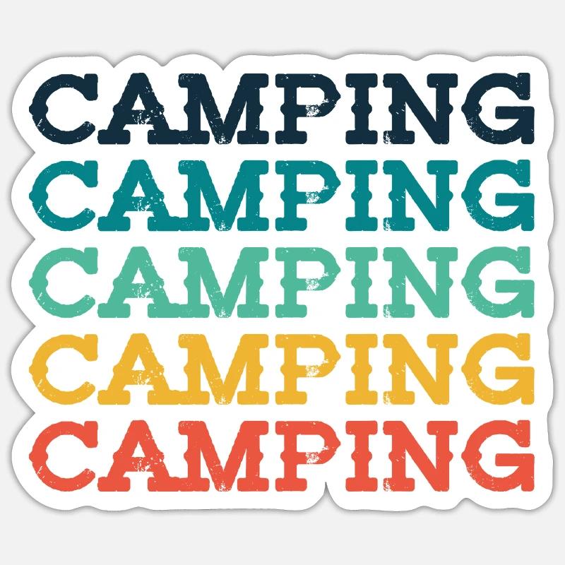 Camping Sticker taille S (10 x 10 cm)