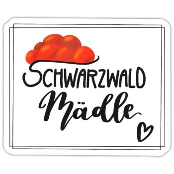 Schwarzwald Mädle Mädel - Sticker Größe S (10 x 10 cm) - Mattweiß - Vorne