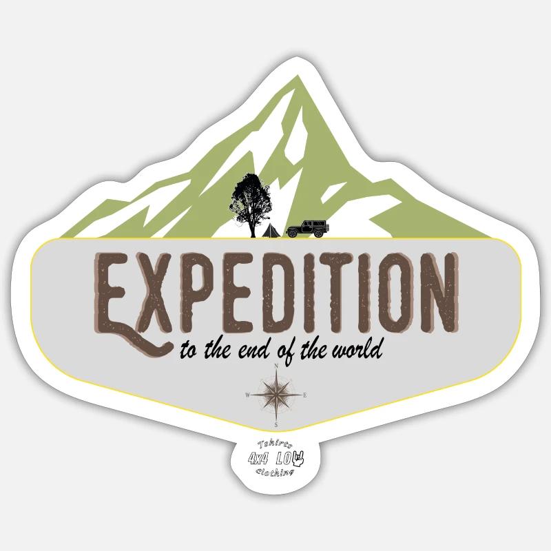 Expedition world - Sticker size S (10 x 10 cm) - white matte