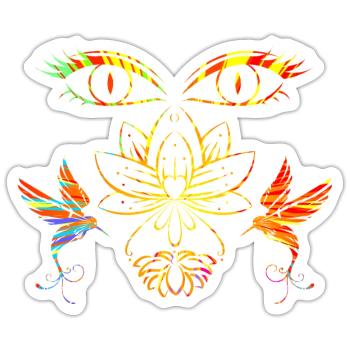 Zen face - Sticker size S (10 x 10 cm) - white matte - Front