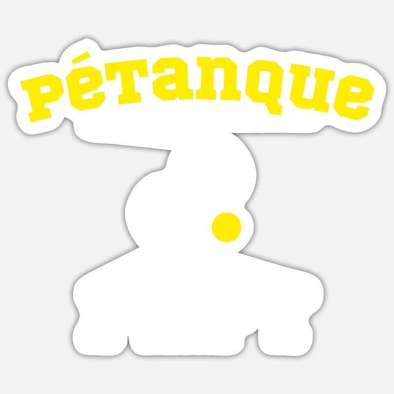 pétanque papy - Sticker taille S (10 x 10 cm) - blanc mat