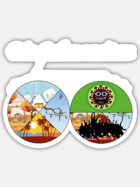 Die Covid Saison - Sticker Größe S (10 x 10 cm) - Mattweiß