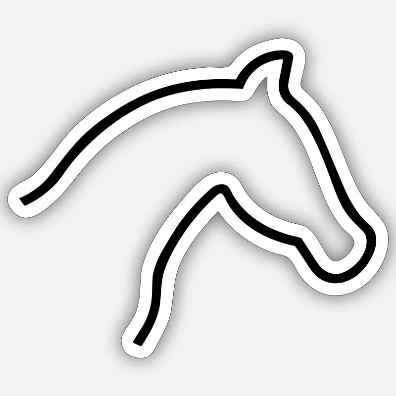 Pferdekopf Silhouette Sticker Größe S (10 x 10 cm)