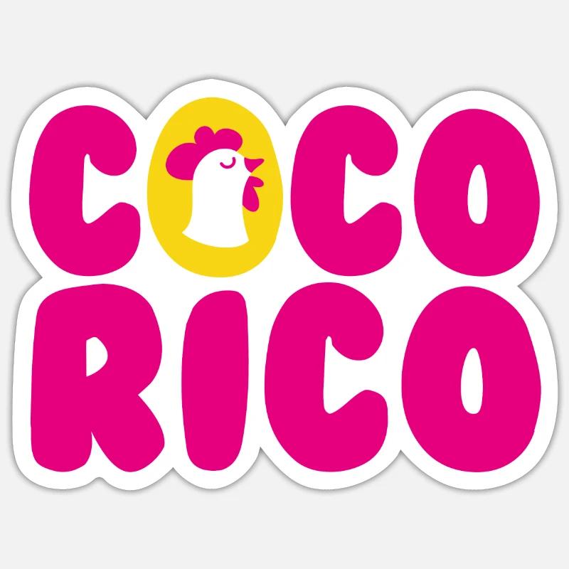 Cocorico - Sticker taille S (10 x 10 cm) - blanc mat