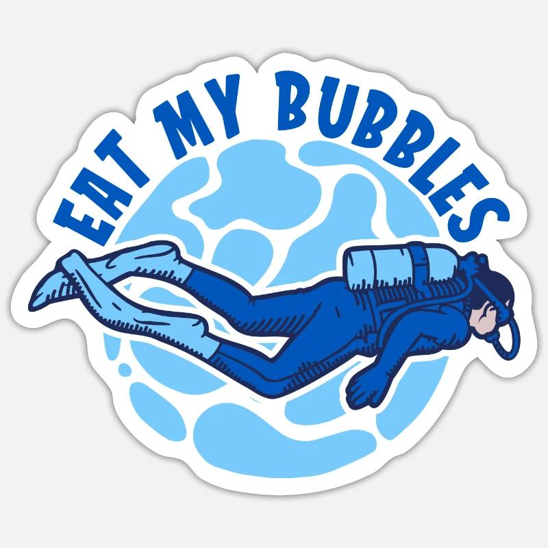 Scuba Diving Divers Diving - Sticker size S (10 x 10 cm) - white matte