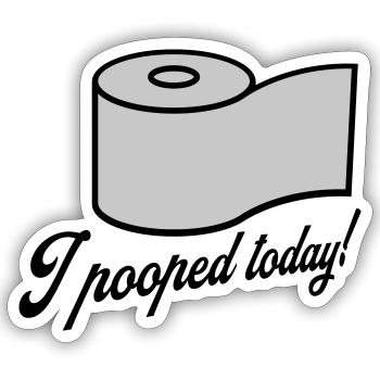 I pooped today Zitat - Sticker Größe S (10 x 10 cm) - Mattweiß - Vorne