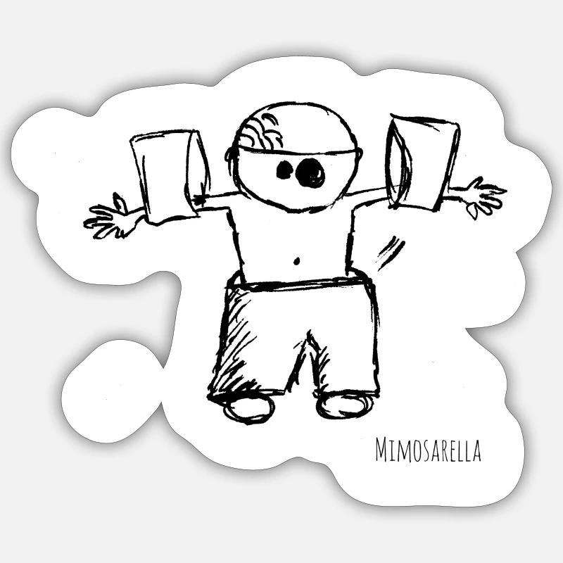 Mimosarella - Freischwimmer - Sticker Größe S (10 x 10 cm) - Mattweiß