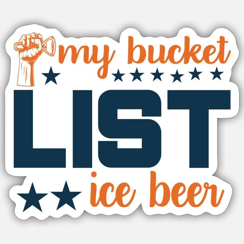 Bucket List - Sticker Größe S (10 x 10 cm) - Mattweiß