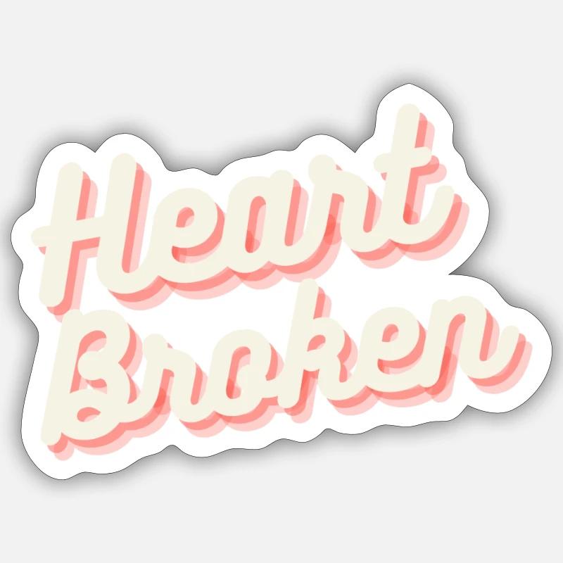 Heart Broken - Sticker size S (10 x 10 cm) - white matte