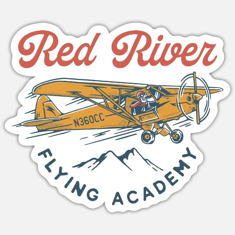 RED FLYING DESIGN CONCEPT - Sticker Größe S (10 x 10 cm) - Mattweiß