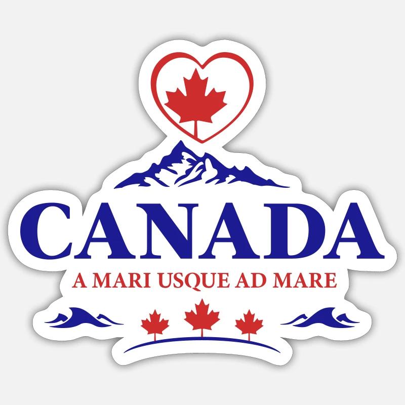 Canada Vancouver Montréal Toronto Maple Leaf Mountains - Sticker taille S (10 x 10 cm) - blanc mat