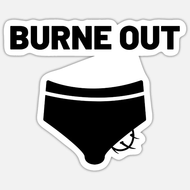 BURNE OUT Sticker taille S (10 x 10 cm)