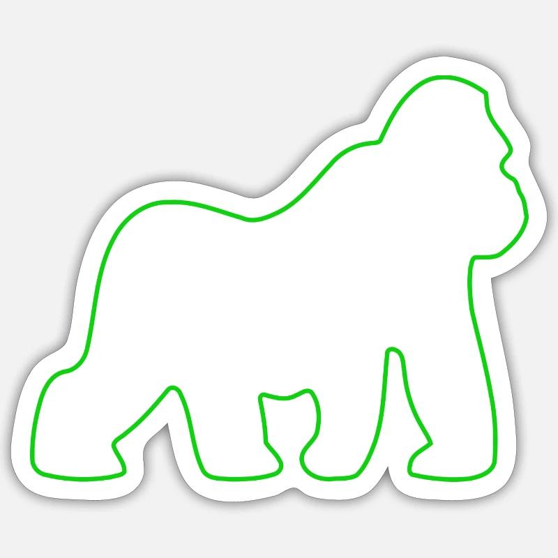 Gorilla, Silverback, Monkey, Monkey, Gorillas, Sticker size S (10 x 10 cm)