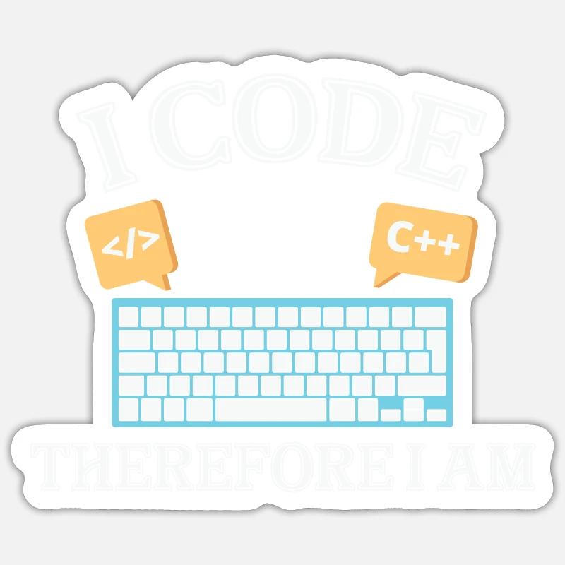 Je code donc je suis Funny Programmer for Woman Sticker taille S (10 x 10 cm)