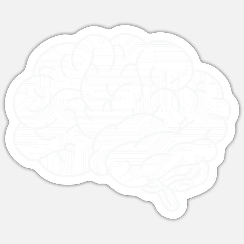 Programmer Brain funny coding for woman men Sticker size S (10 x 10 cm)