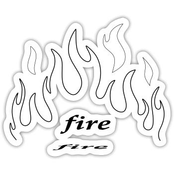 fire & flame - Sticker Größe S (10 x 10 cm) - Mattweiß - Vorne