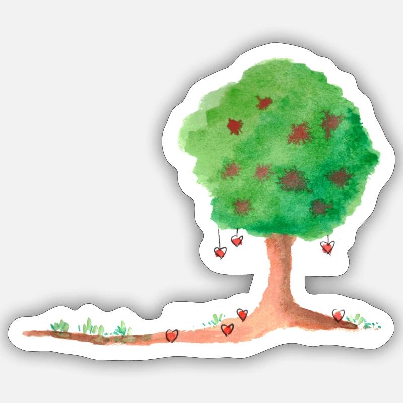 Liebe Apfelbaum Sticker Größe S (10 x 10 cm)