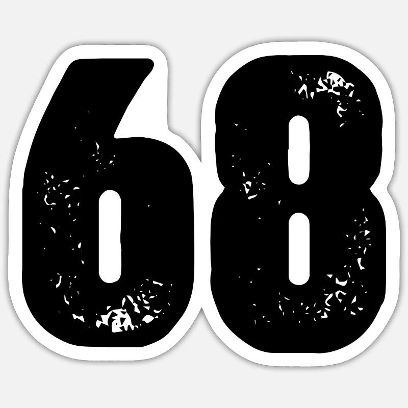 Maillot à 68 numéros - Sticker taille S (10 x 10 cm) - blanc mat