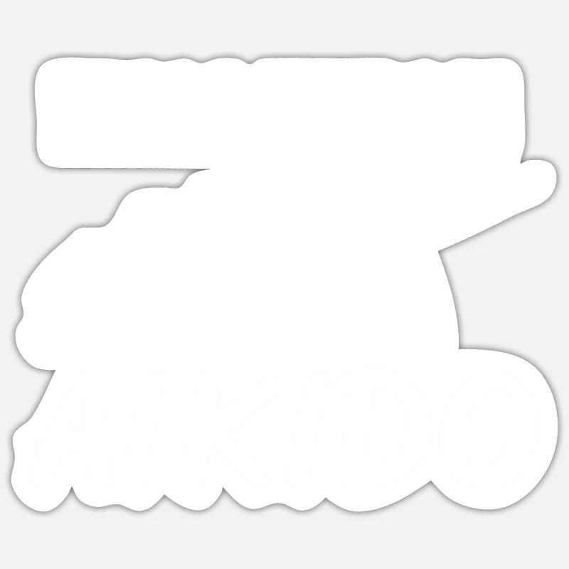 Évolution impressionnante de l’Aïkido Cool Designs Tea - Sticker taille S (10 x 10 cm) - blanc mat