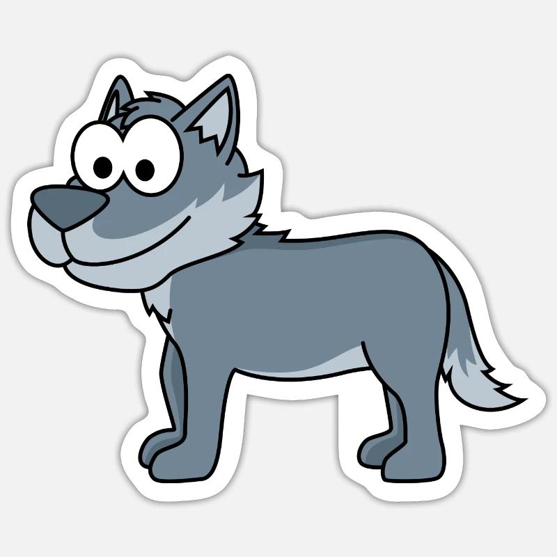 Wolf Comic Tier Sticker Größe S (10 x 10 cm)