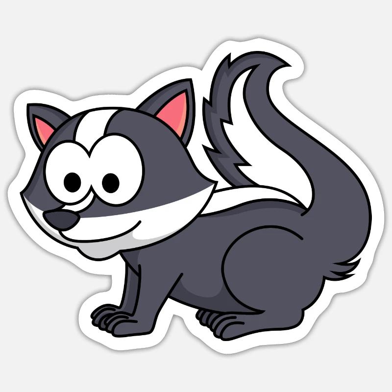 Stinker Comic Animal - Sticker taille S (10 x 10 cm) - blanc mat