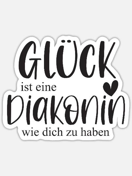 Diakonin Ehrenamt Kirche Pfarrer Glaube Geschenk - Sticker Größe S (10 x 10 cm) - Mattweiß