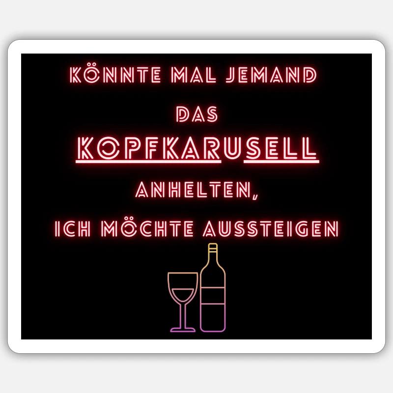 kopfkarusell - Sticker Größe S (10 x 10 cm) - Mattweiß