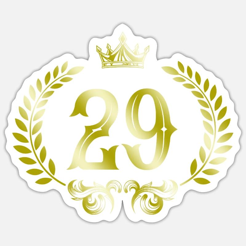 Couronne de 29 chiffres - Sticker taille S (10 x 10 cm) - blanc mat